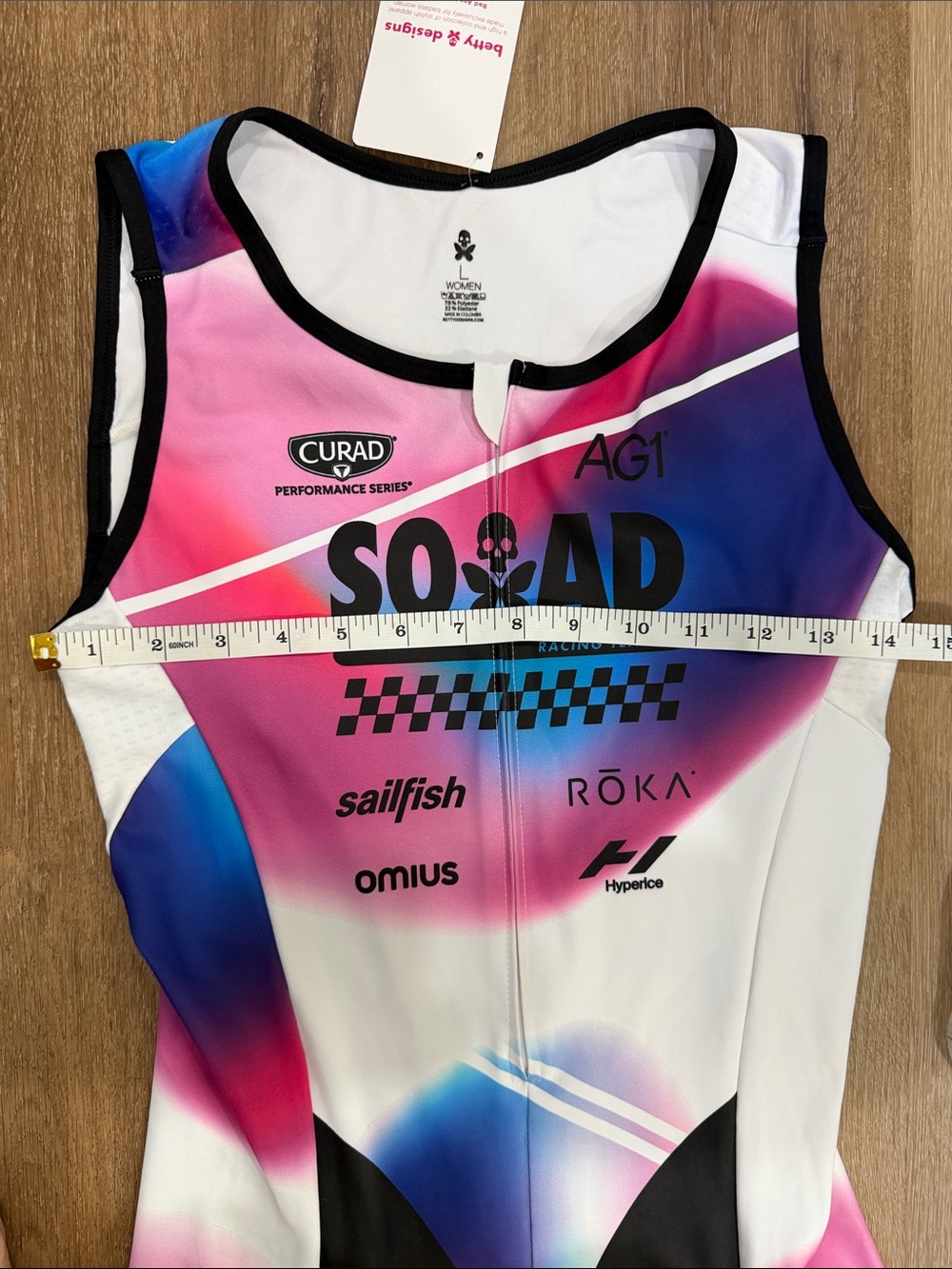 Betty Designs Squad Racing Team Sleeveless Triathlon kit | Large NWT 🩷💙 - Picture 2 of 7